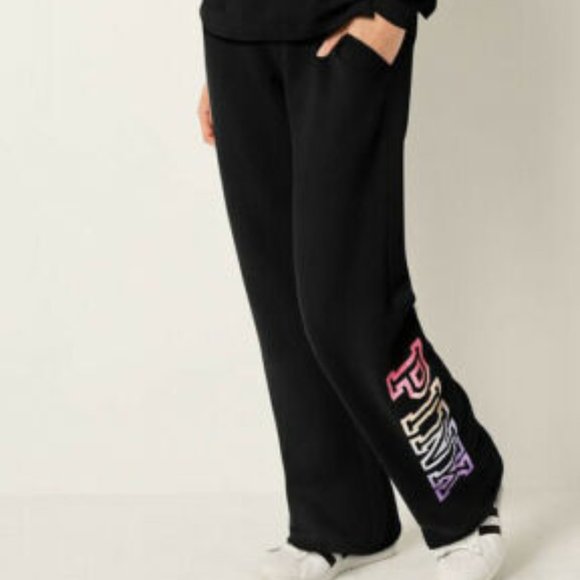 PINK Victoria's Secret Pants - Victoria's Secret Pink S Black Boyfriend Lounge Sweatpants Sweat Pants NWT